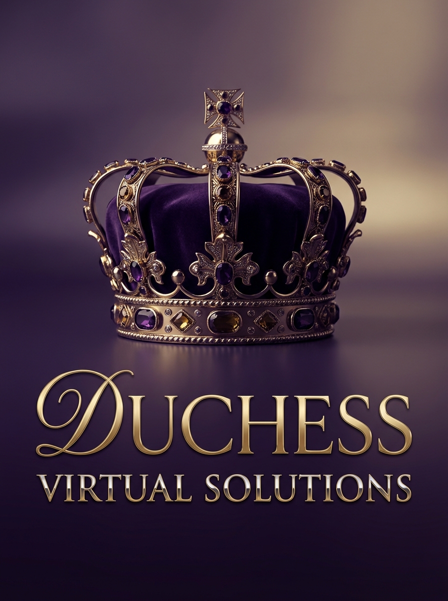 Duchess Virtual Solutions — ornate gold crown on deep purple